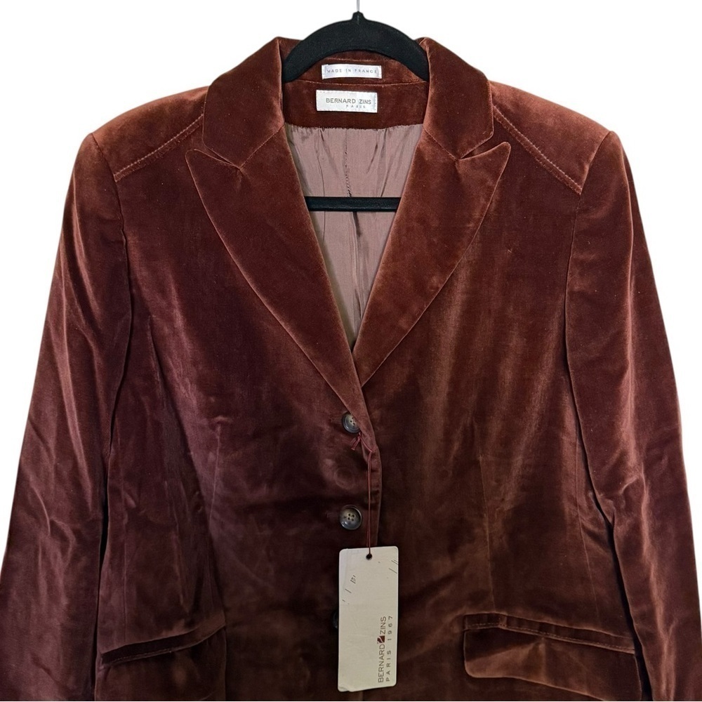NWT Bernard Zins Paris Nakina Velour Blazer - Picture 2 of 5